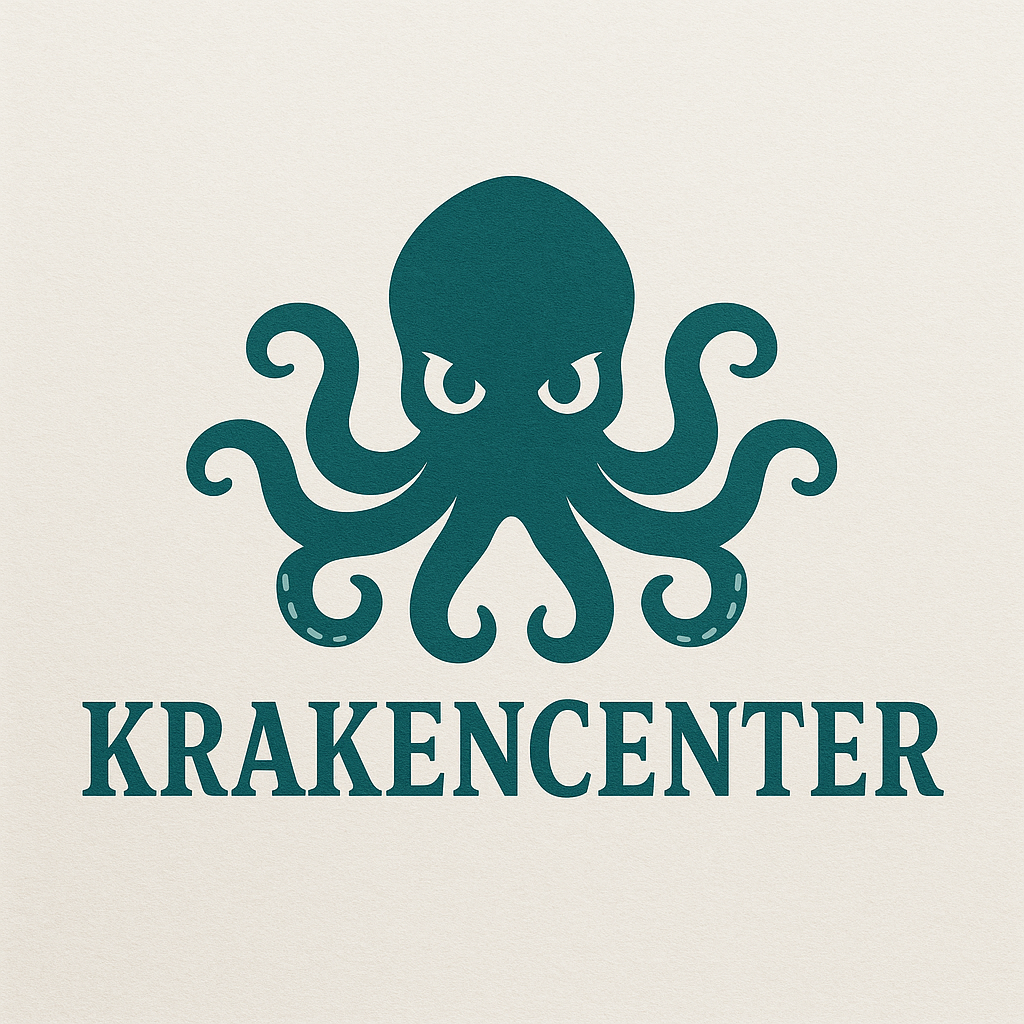 Kraken Center logo featuring a stylized kraken